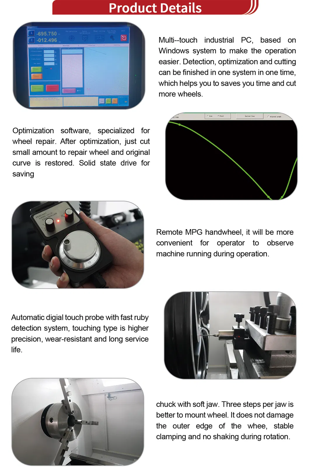 Alloy Wheel Automatic Repair Lathe Machine Price Wrm28h