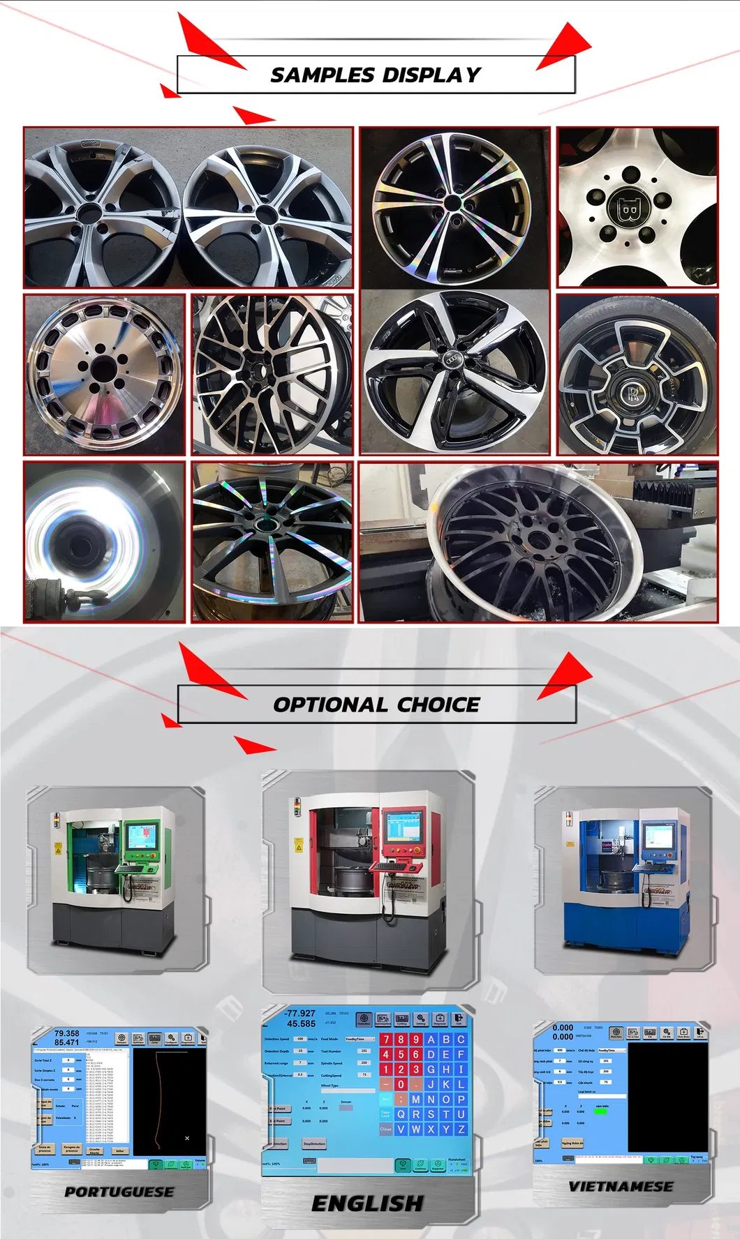 Alloy Wheel CNC Lathe Diamond Cutting Machine Easy Operate