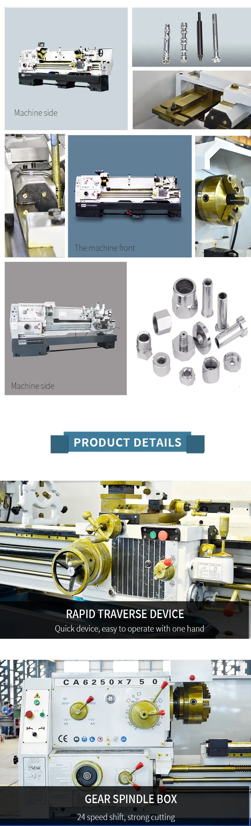 Ca6150 Ca6250 Hobby Conventional Medium Duty Torno Tornos Manual Metal Horizontal Lathe Machine