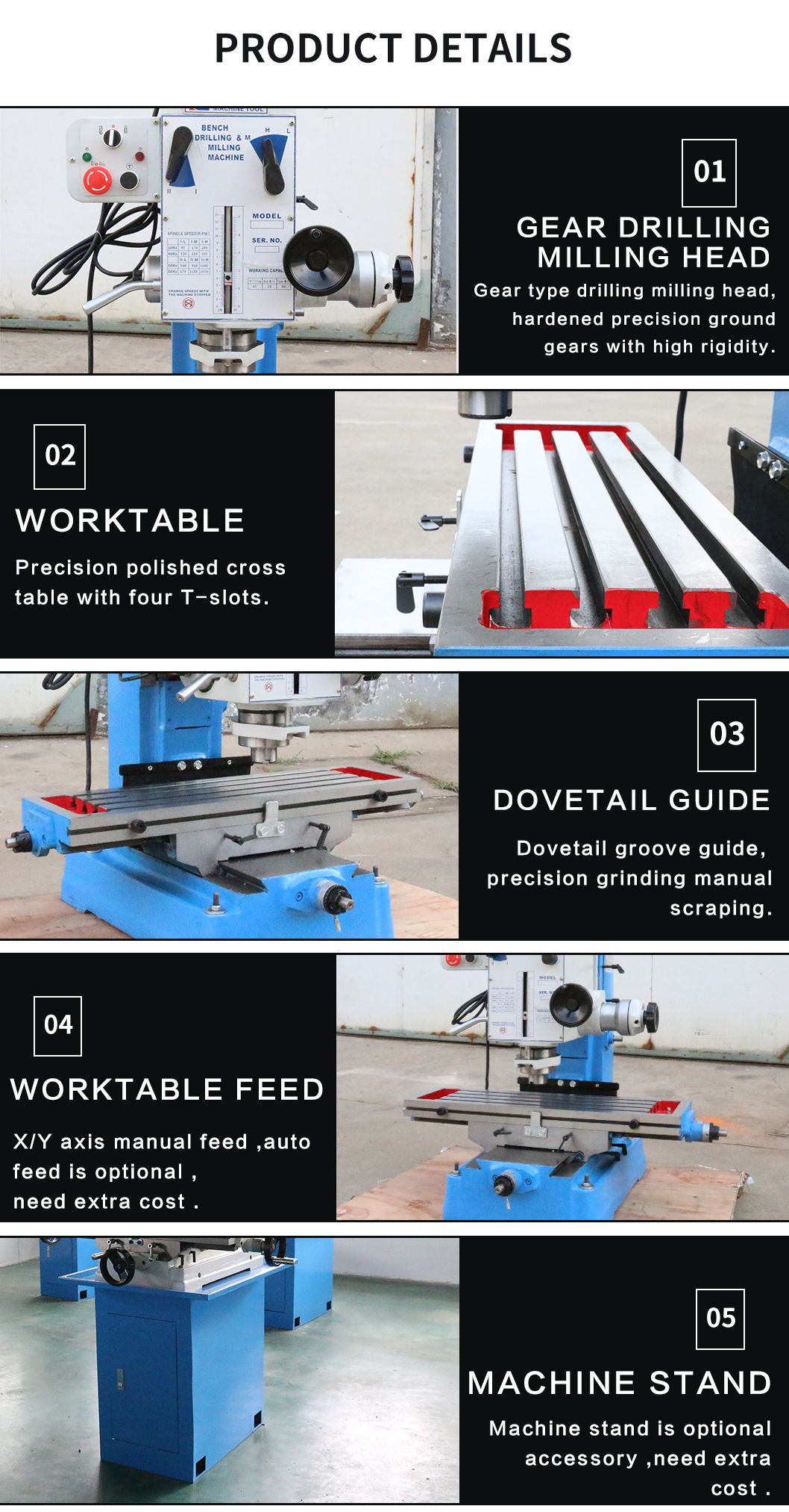 Cheap Portable Small drill mill ZX7016/7025/7032/7045 Drilling And Milling Machine