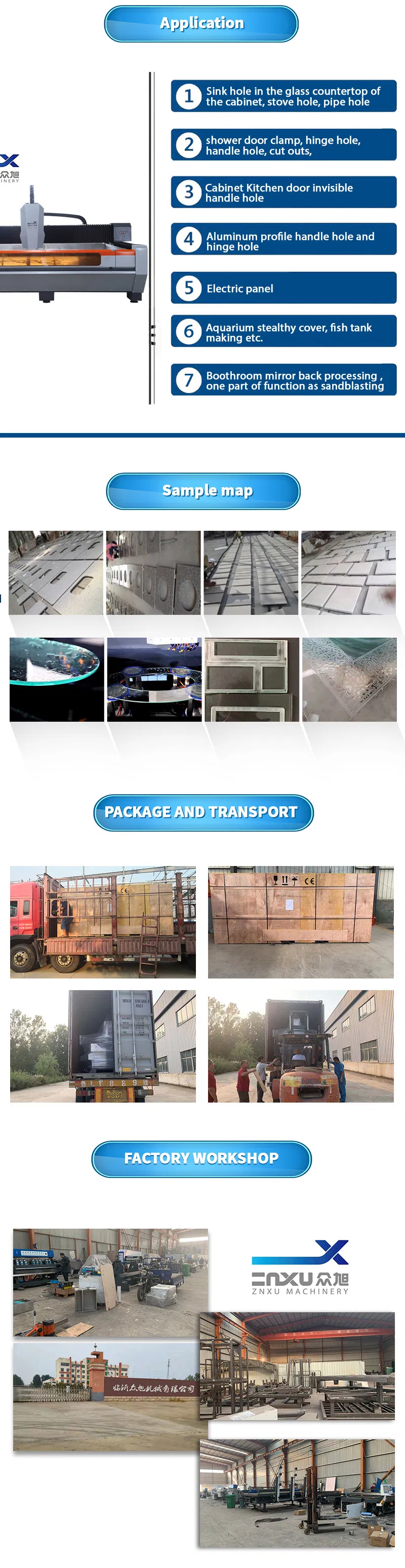 Chinese Manufacturer High Speed CNC Glass Processing Center Zxx-C3018 Processing Center