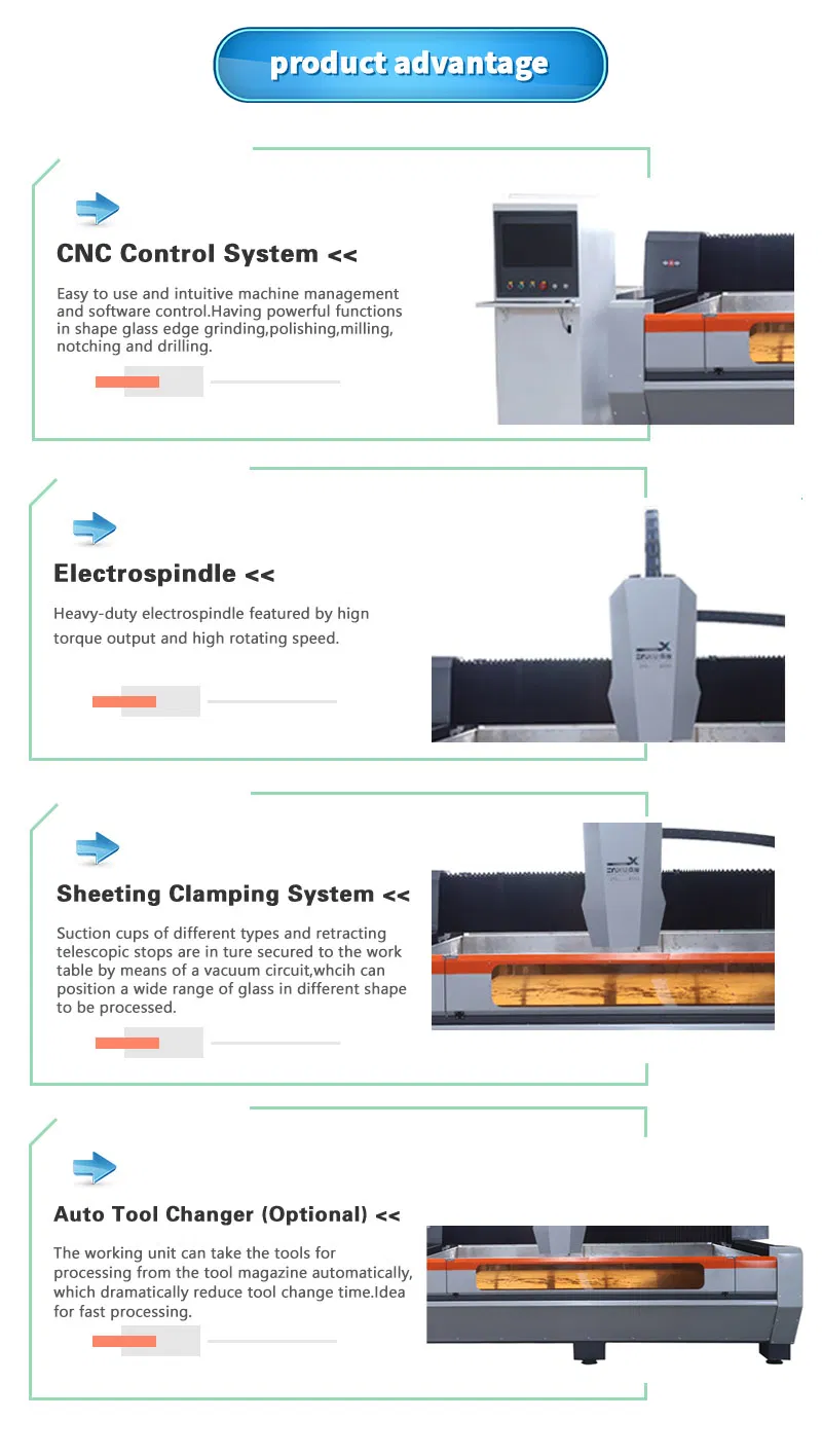 Chinese Manufacturer High Speed CNC Glass Processing Center Zxx-C3018 Processing Center