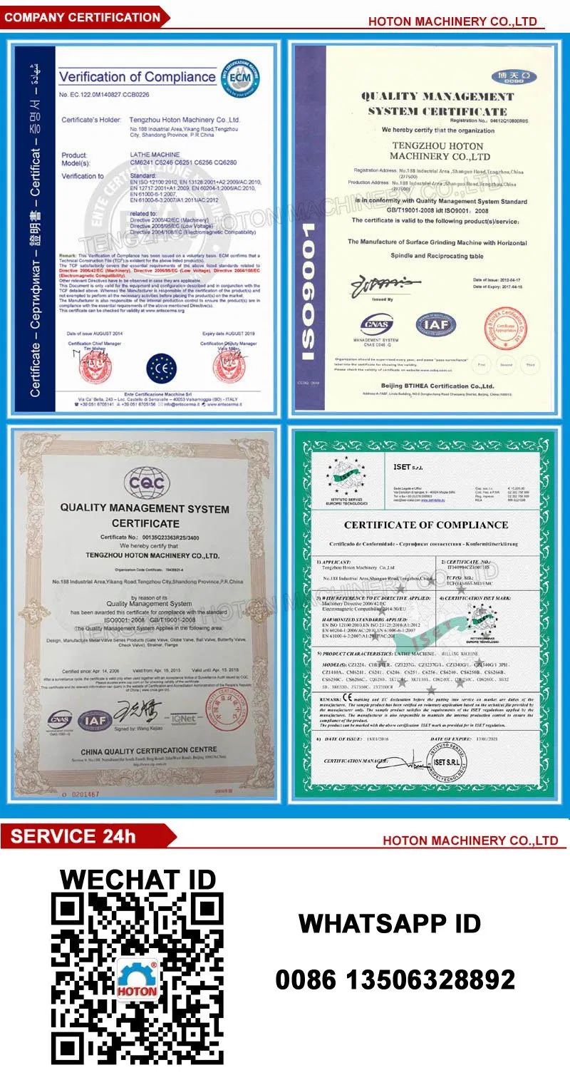 CK6166 CNC Lathe machine for metal work with CE Standard