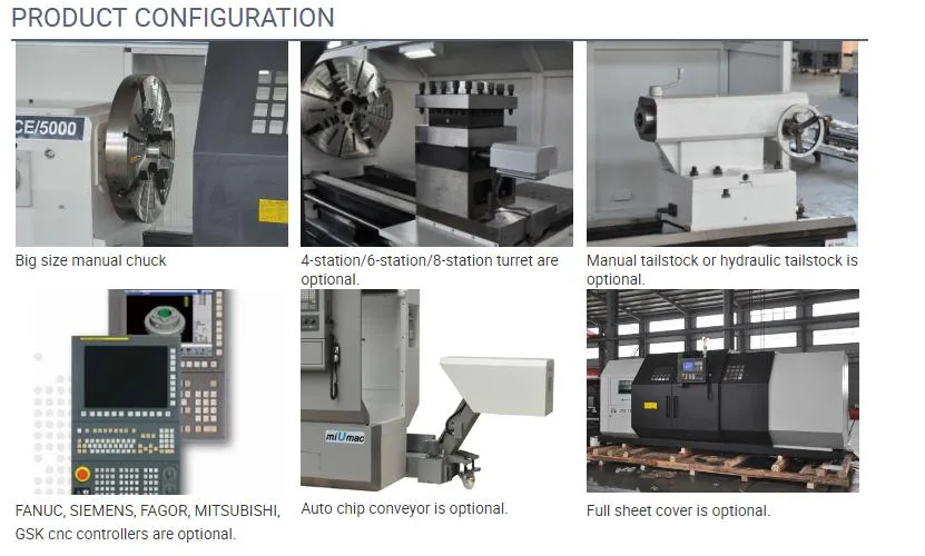 CNC Lathe Machine Big Bore Horizontal CNC Lathe Ck61125CE/1500