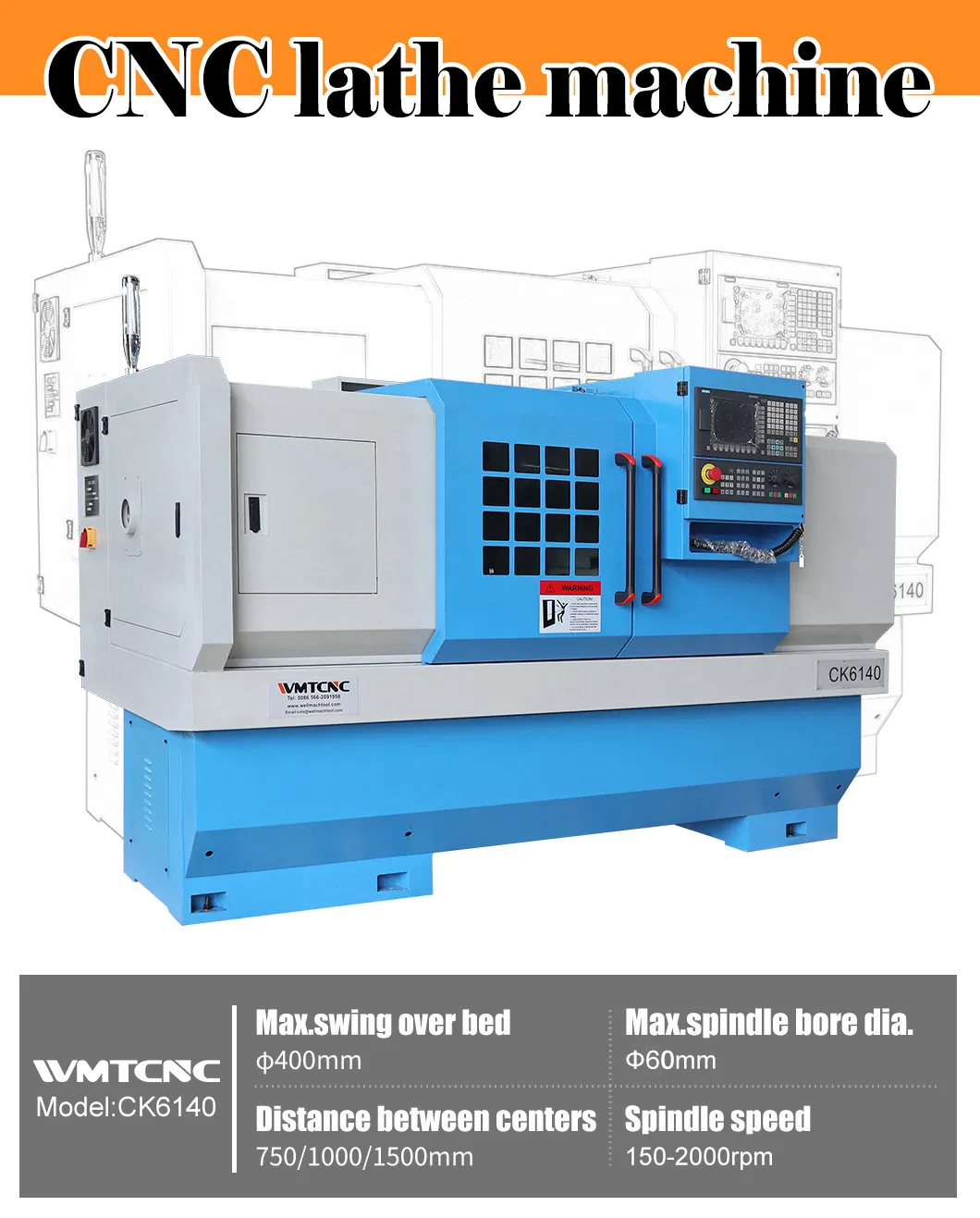 CNC Lathe Machine CK6140 for precision threads cutting