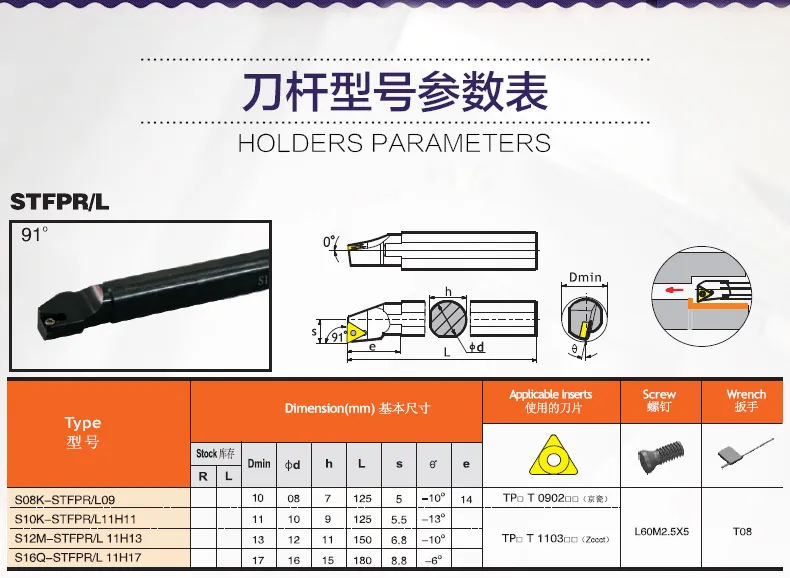CNC Lathe Turning Machine S20q-Stfcr16 Internal Boring Bar with Carbide Insert Tcmt16 From China Factory Directly