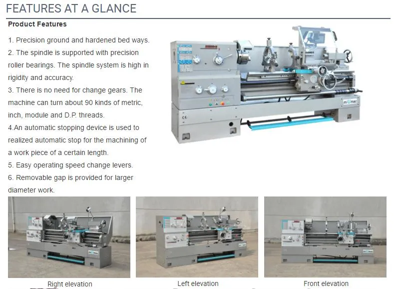 Economical Horizonta Lathe Machine C6250b/1500