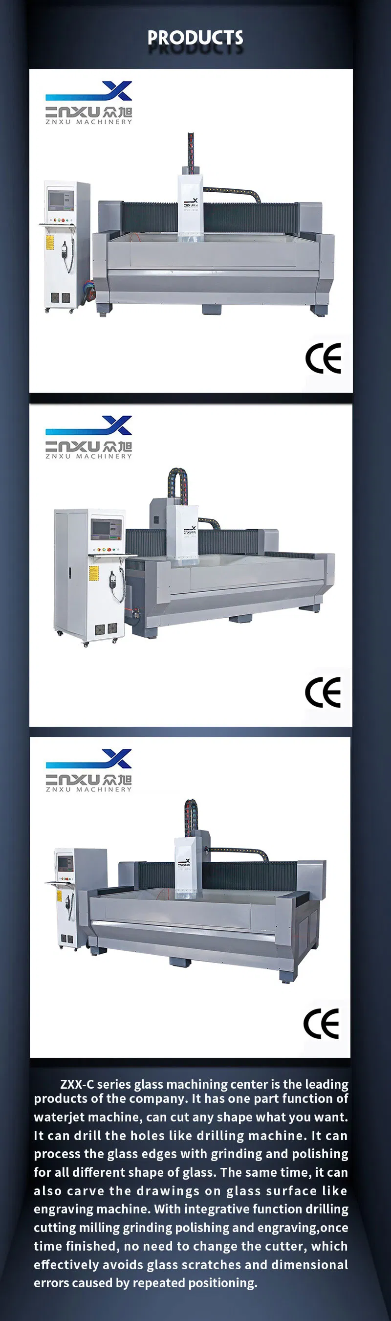 Factory Price Zxx-C3018 CNC Milling Machine for Glass/ Acrylic/Ceramic Tiles/Rock Plates