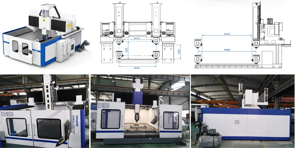 Gantry CNC Machining Center with 5 Axis for Aluminum or Steel Processing