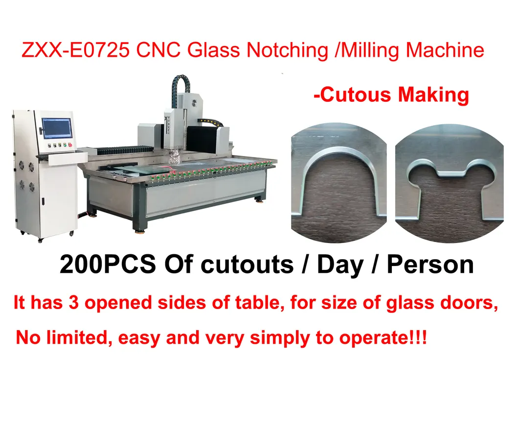 Glass Notching Machine for Bathroom Glass Door Zxx-E0725