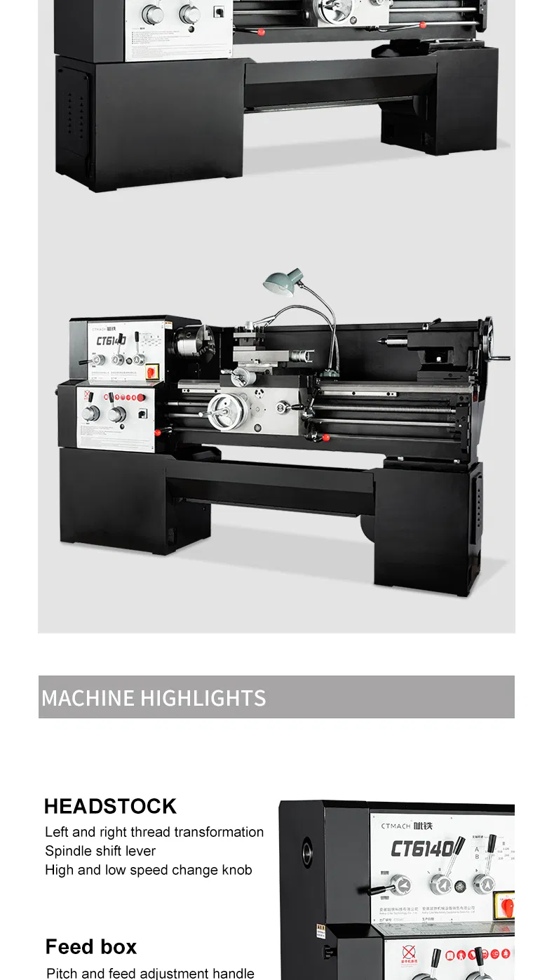 Good Price Heavy Duty Metal Turning Precision Manual Lathe Machine CT6140