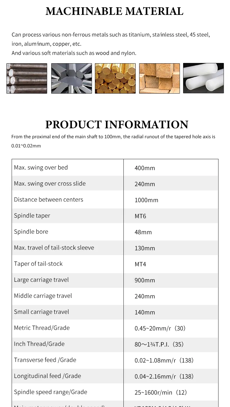 Good Price Heavy Duty Metal Turning Precision Manual Lathe Machine CT6140