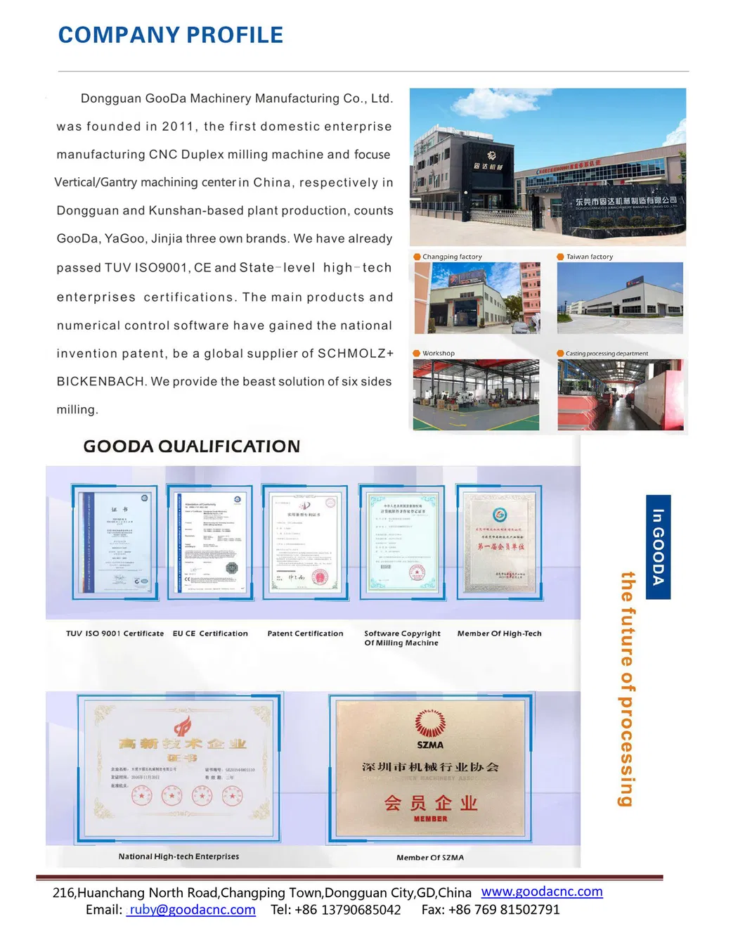 High Quality Precision Metal Efficiency Speed Rigidity Full Automatic Worktable Milling Machine