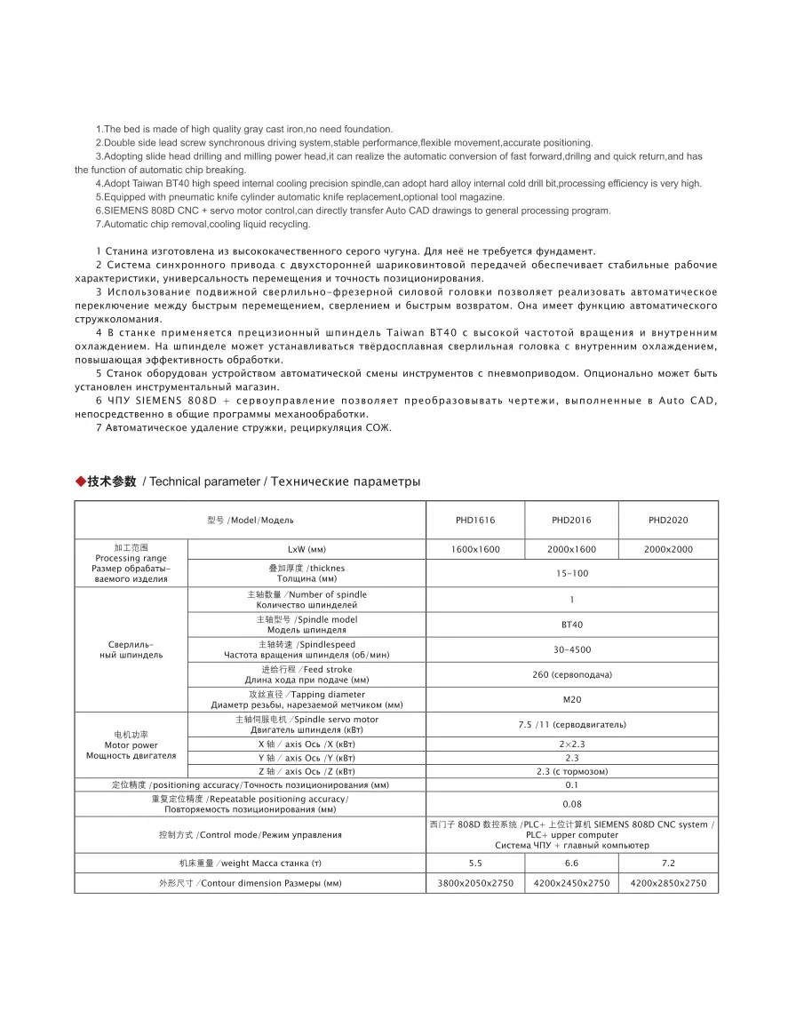 High Speed Plate CNC Drilling Machine