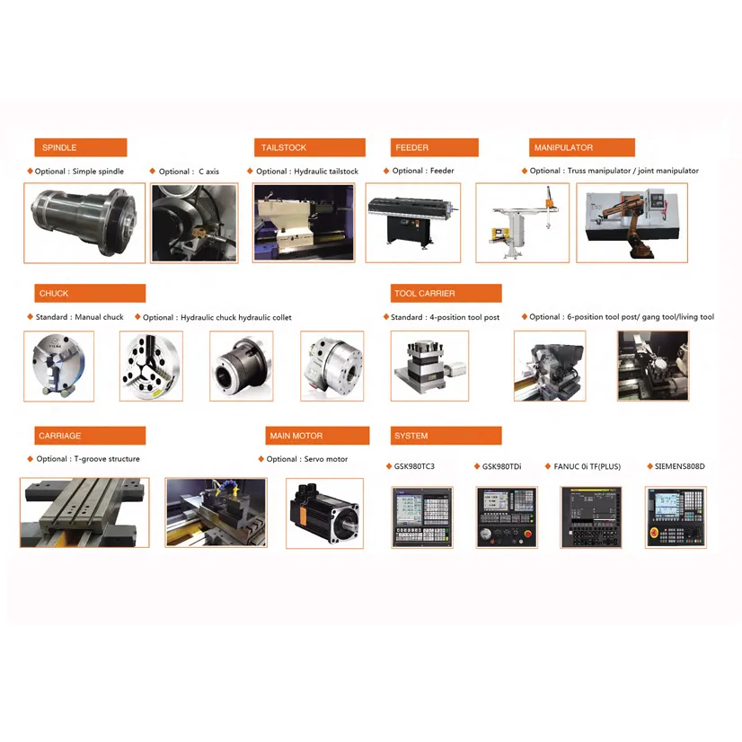 Horizontal CNC Turning Center Lathe Machine for Metal Cutting