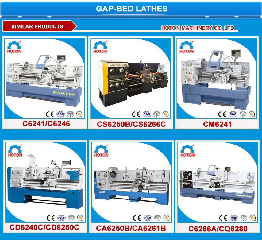 Horizontal Universal Gap Bed Precision Metal Turning Lathe Machine (CM6241)