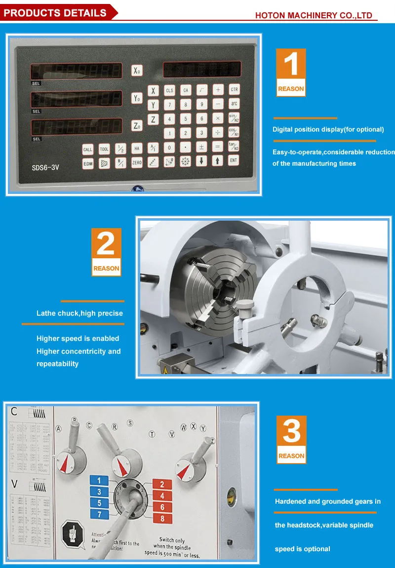 Horizontal Universal Gap Bed Precision Metal Turning Lathe Machine (CM6241)