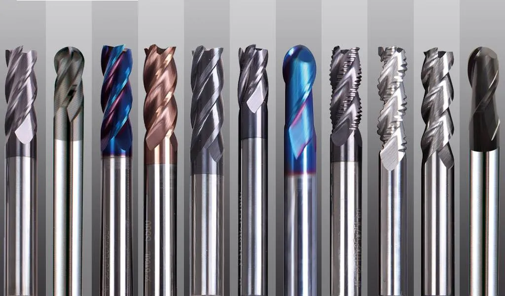 HRC45-65 Tungsten Carbide Flat 4/6 Flute End Mills