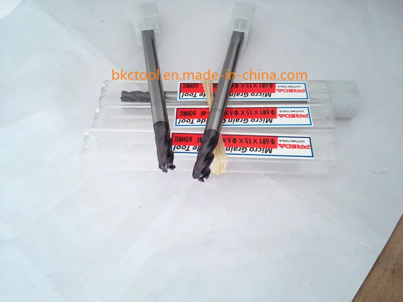 HRC60 Carbide 4f Corner Radius Milling Cutters for Stainless Steel