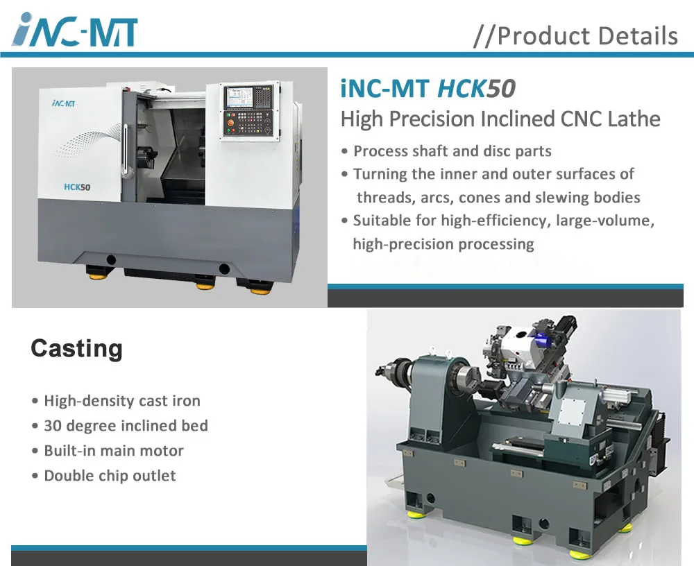 Hydraulic Pressure Metal Inc-Mt Mini Lathe CNC Turning Machine Hck50