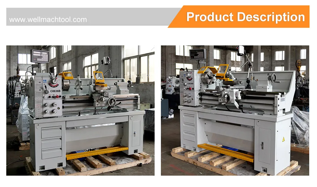 Manual metal bench lathe machine C0636B with high precision