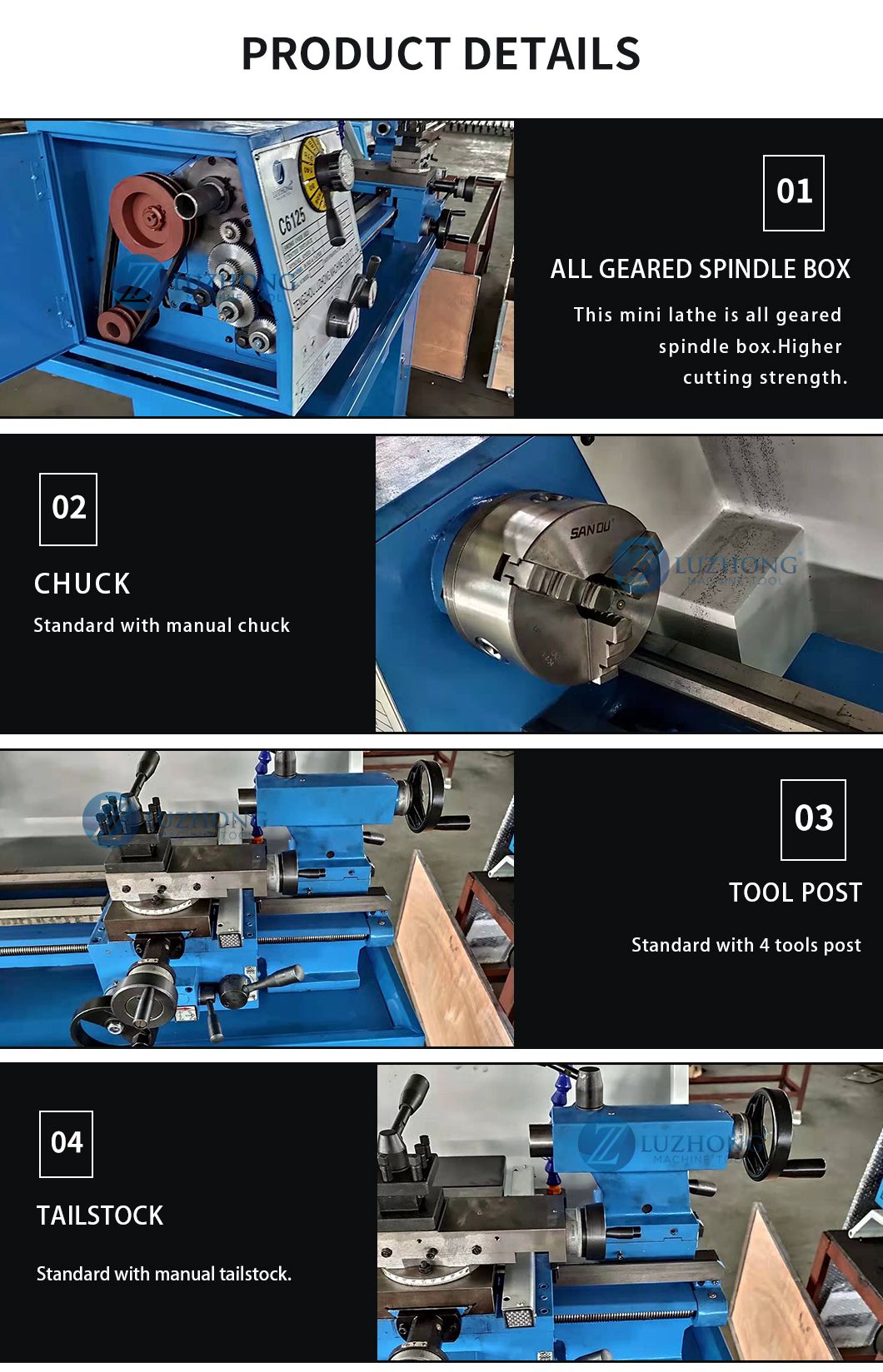 Metal Lathe Micro Lathe CJM280 Smalle Bore Mini Lathe Machine