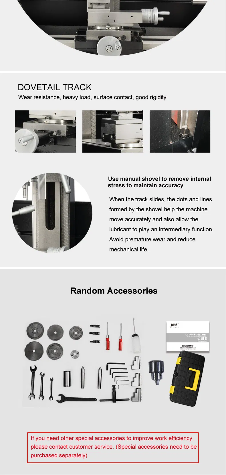 Mill Drill Combo Machine CT2930 Combination Mini Metal 3 in 1 Lathe Milling Combo Machine