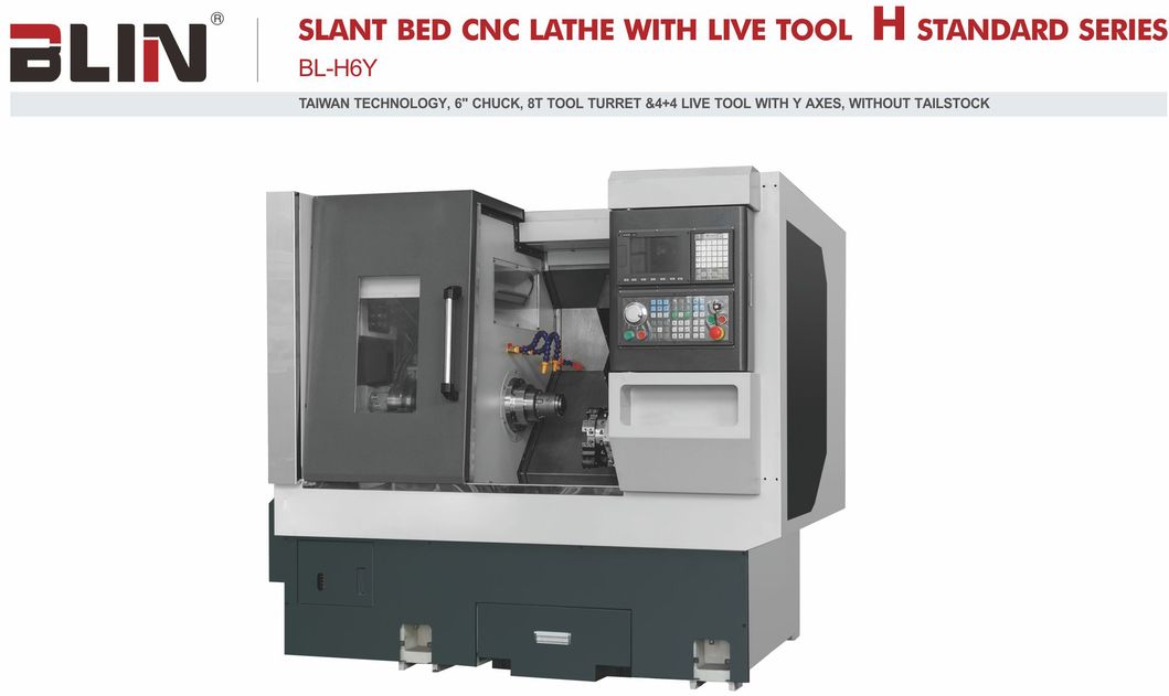 Most Popular 14′′ Swing Slant Bed CNC Lathe Machine (H6Y)