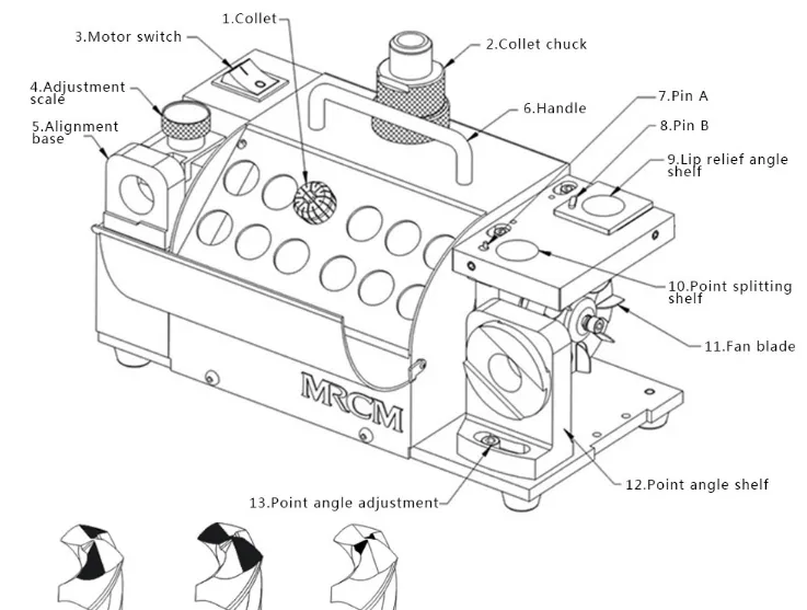 Mr-13D 180 Degree Angle Grinder, 65 Manganese Collet Will Not Slide Keep Grinding High Precision