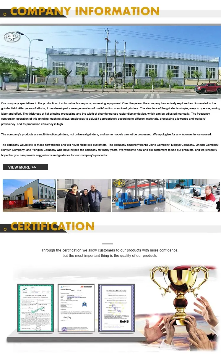 Promotional Car Disk Brake Pads Making Grinder Machine