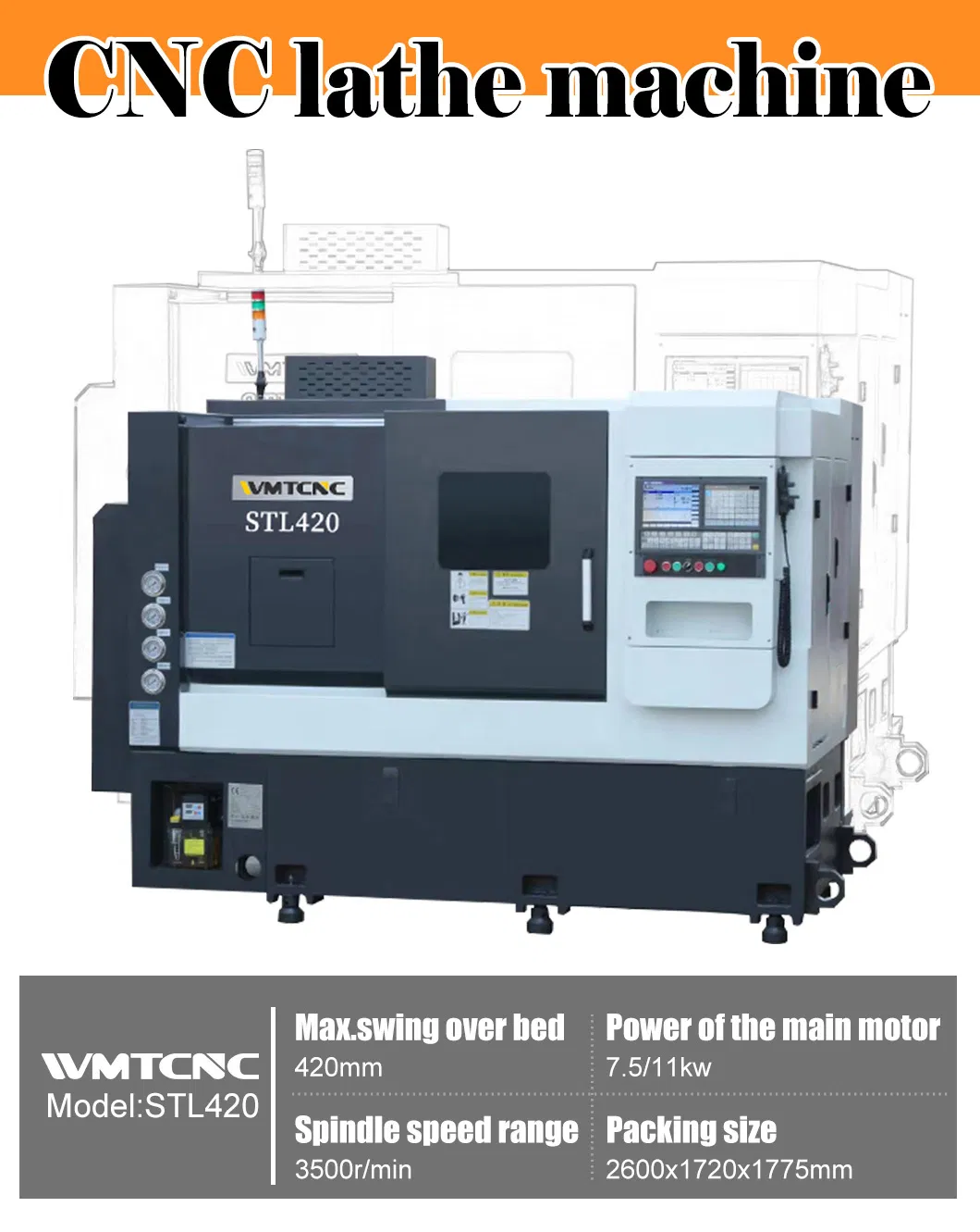 STL420 Slant bed &nbsp;CNC lathe machine with turning milling center