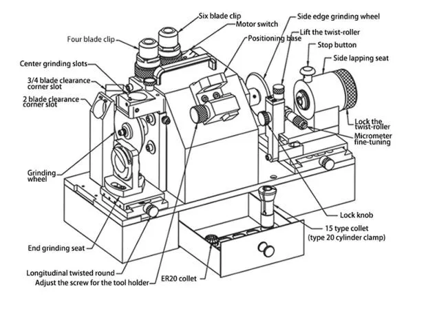 Txzz Tx-X6a Hot Spiral High Quality End Mill Sharpening Grinder Machine 4-14mm CNC Router Bit Sharpener
