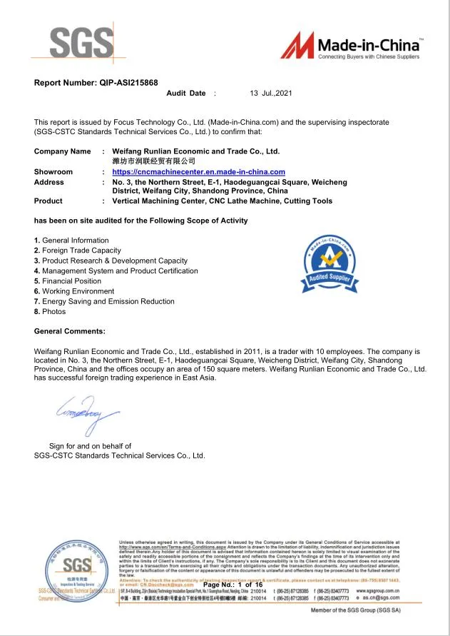 Vertical Milling Machining Center 1160 with GSK System