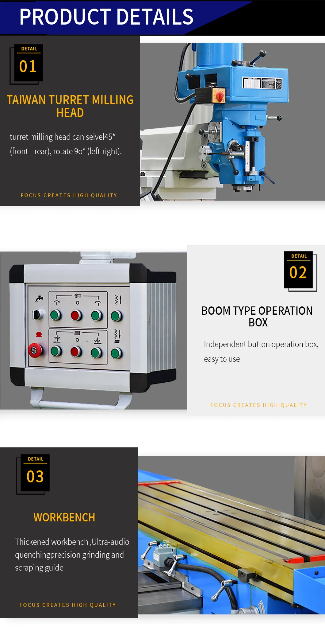 X6336 Mini Universal CNC Frasmaschine Turret Milling Machine Horizontal